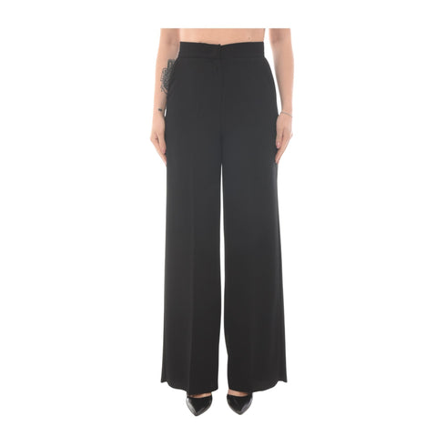 Emme Marella Pantaloni Pantalone Donna fluido a vita alta Nero - Francavilla Moda